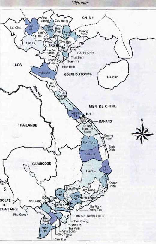 Carte du Viêt-nam