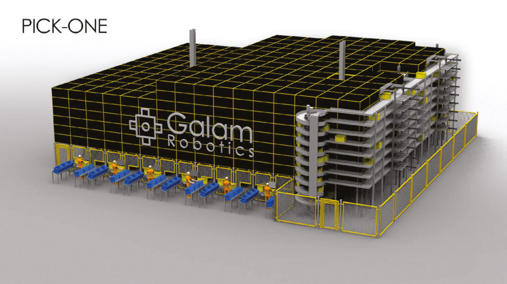 Une des configurations du Rubik’s Cube logistique de Galam Robotics.