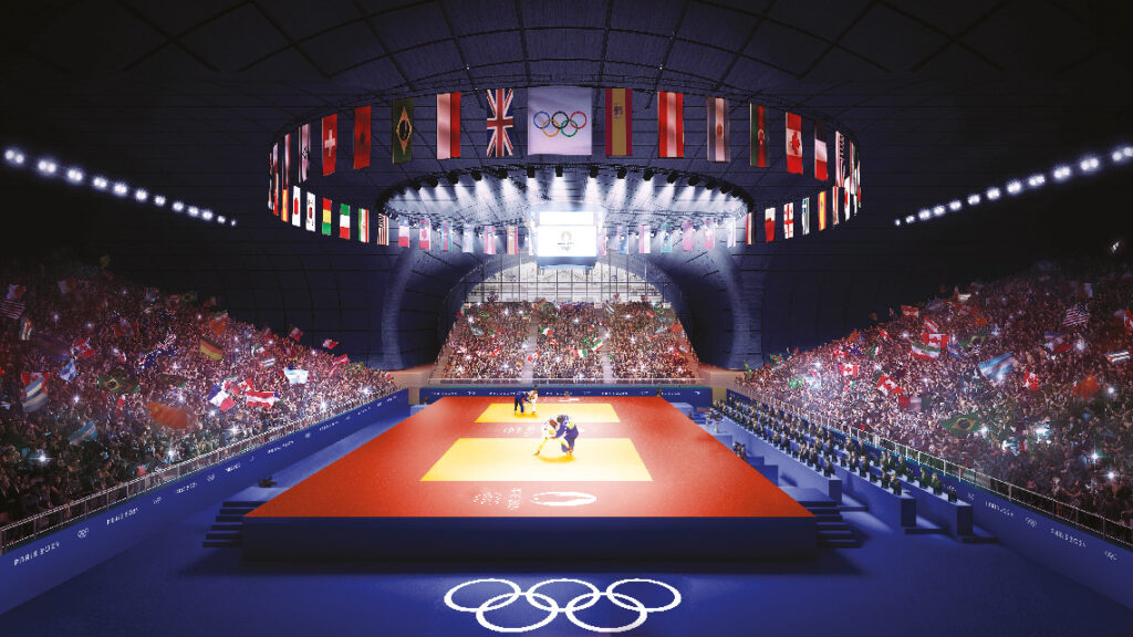 Arena Champ-de-Mars en configuration Judo pour les Jeux olympiques et paralympiques de Paris 2024.
