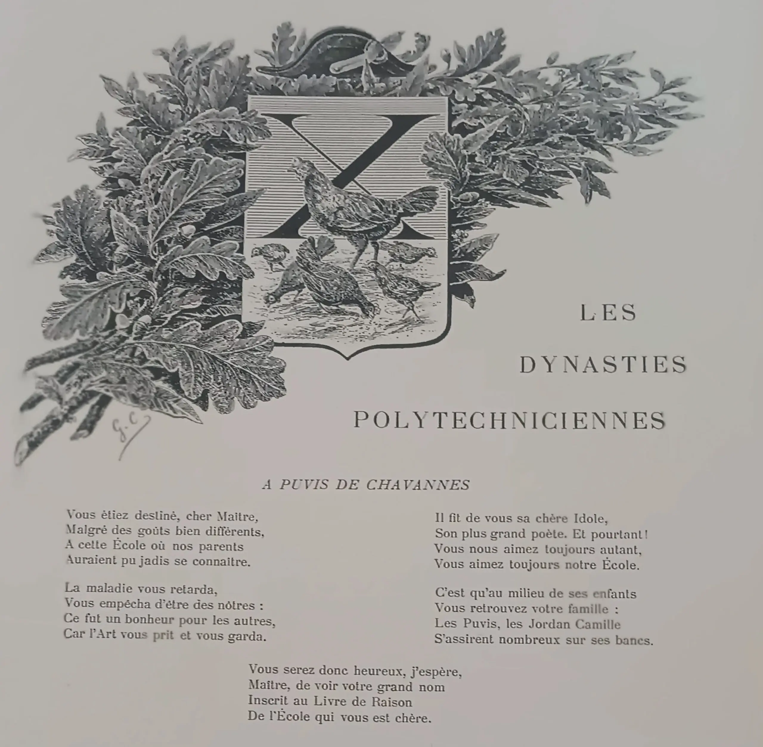 Dynasties polytechniciennes : Gaston Claris, Notre École polytechnique, Paris, Librairies-imprimeries réunies, 1895, p. 386.