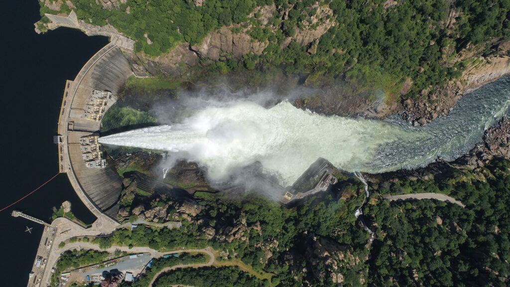 Barrage de Cahora Bassa sur le fleuve Zambèze, à l’ouest du Mozambique.